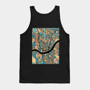 Cincinnati Map Pattern in Mid Century Pastel Tank Top